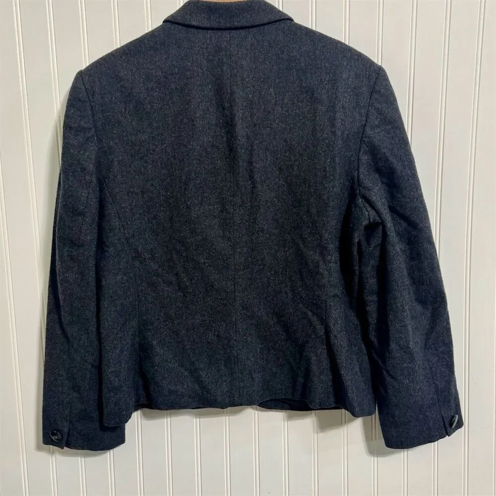 Vintage Pendleton Wool Blazer Jacket Charcoal Grey 14 Made‎ in USA Dark Academia